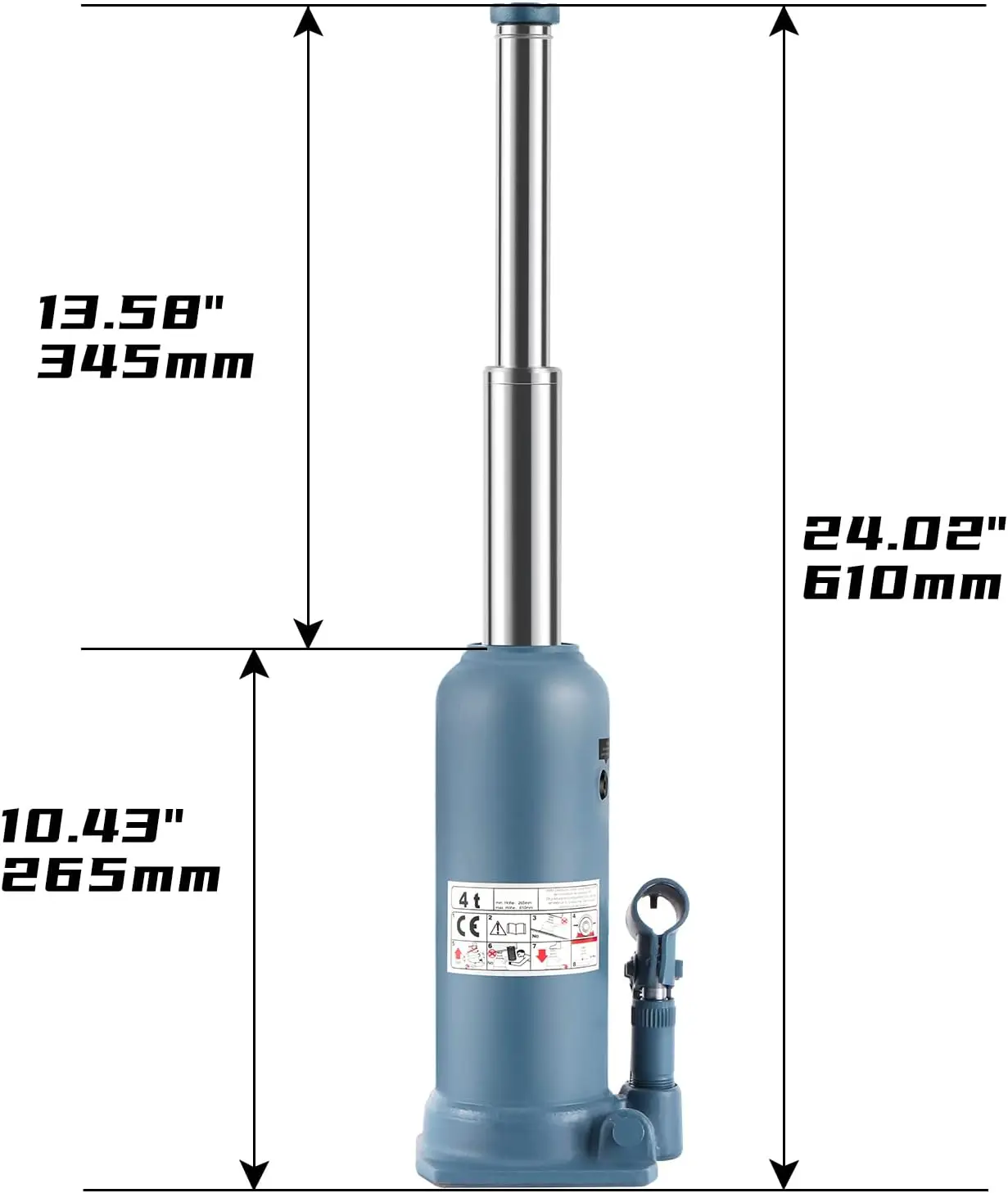 Imagem -02 - Hidráulica Soldada Garrafa Jack Faixa de Elevação High Lift Double Ram Caminhão Ton 105 a 24 Polegada