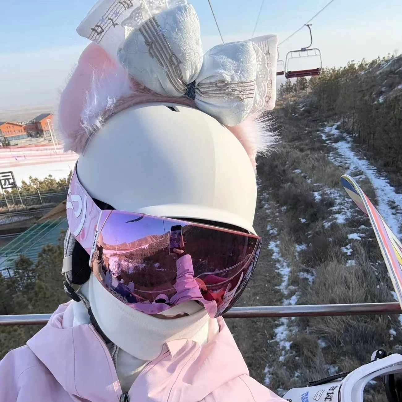 

Plush Rabbit Ear Helmet Decor, Quick Remove for Ski Motorbike E-bike Full Face Helmet