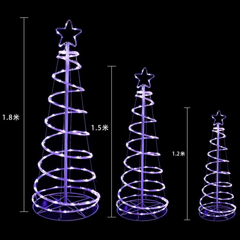 LED point-controlled RGB fantasy folding circle circling Christmas tree light telescopic tube spiral tree light