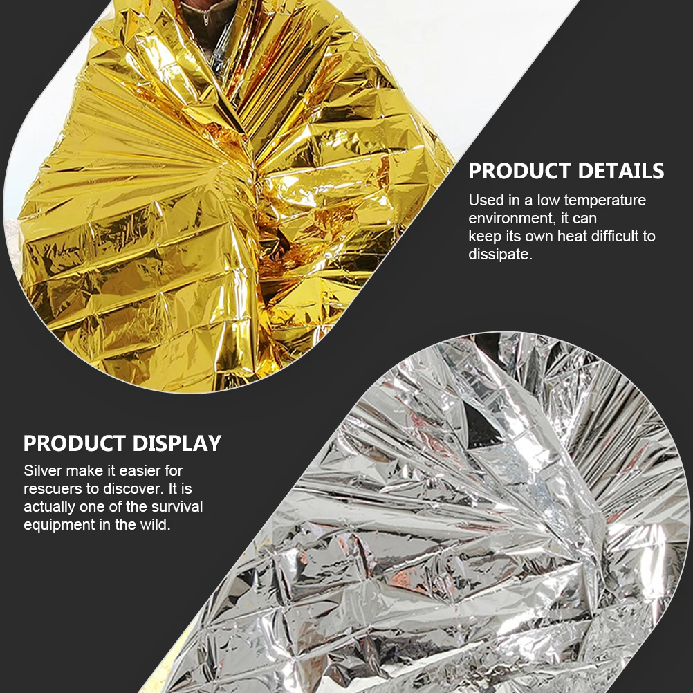 

4pcs Insulation Blanket Emergency Heat Reflective Outdoor Camping Thermal Safety Foil Rescuing Survival Warm Lightweight