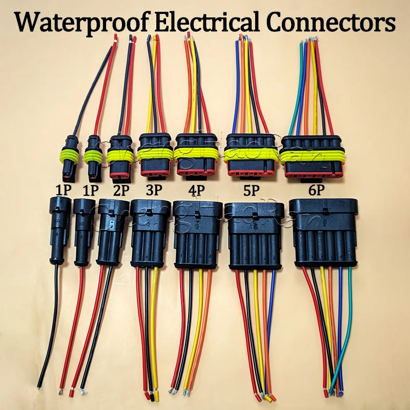 

1PC Waterproof 1/2/3/4/5/6 Pin Auto Connector, Durable Male Female Plug with Pre-Stripped Cable Harness For Car Moto ATV