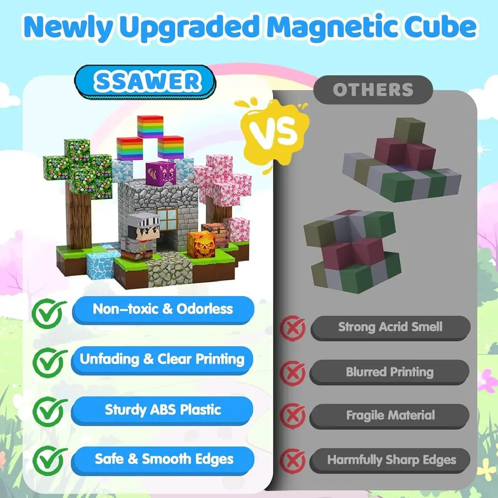 Magnetyczne klocki edukacyjne STEM dla dzieci w wieku 3-12 lat, zabawki magnetyczne sensoryczne dla chłopców i dziewcząt