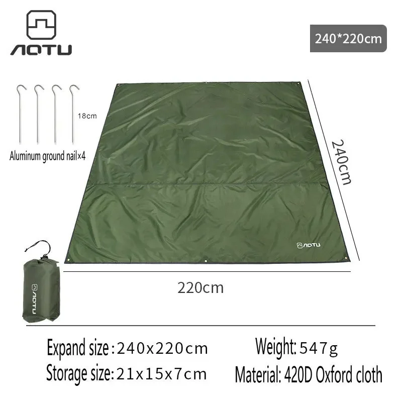 Waterproof Camping Mat Picnic Mat Oxford Cloth Wear-Resistant Anti-Tie Floor MatOxford Ground Sheet Floor Cloth With Nails