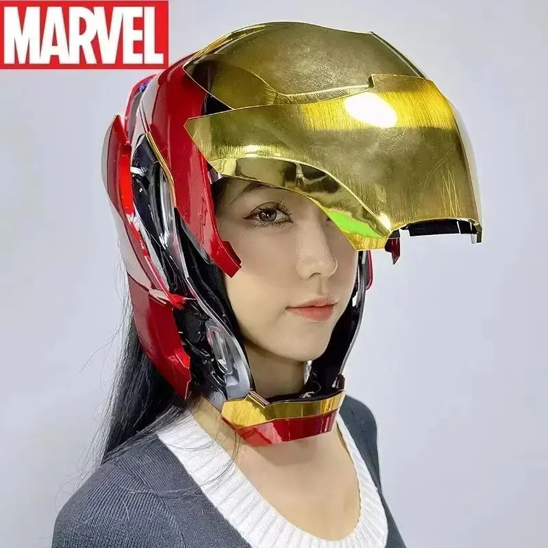 Los Vengadores 1/1 Iron Man Mk5 casco usable y transformable activado por voz apertura eléctrica cierre colección decoración