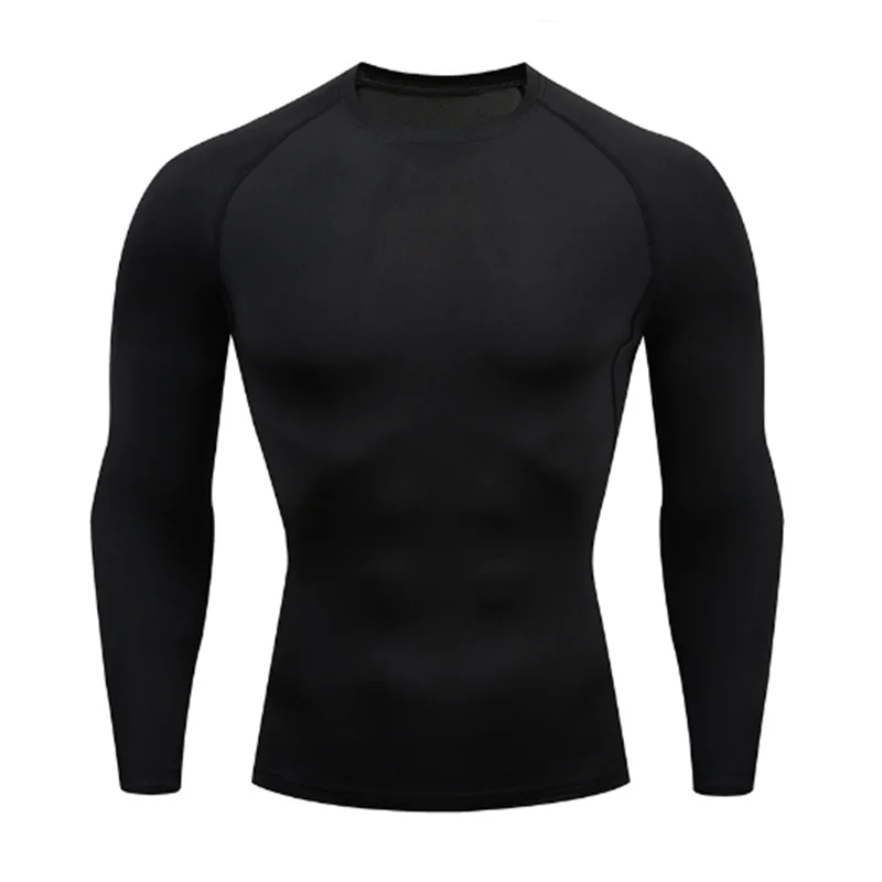 

Men Sport T Shirt Fitness Running Shirt Quick Dry Long Sleeve Compression Tops Tee Workout Training Sport Gym Shirt Rashgard Men