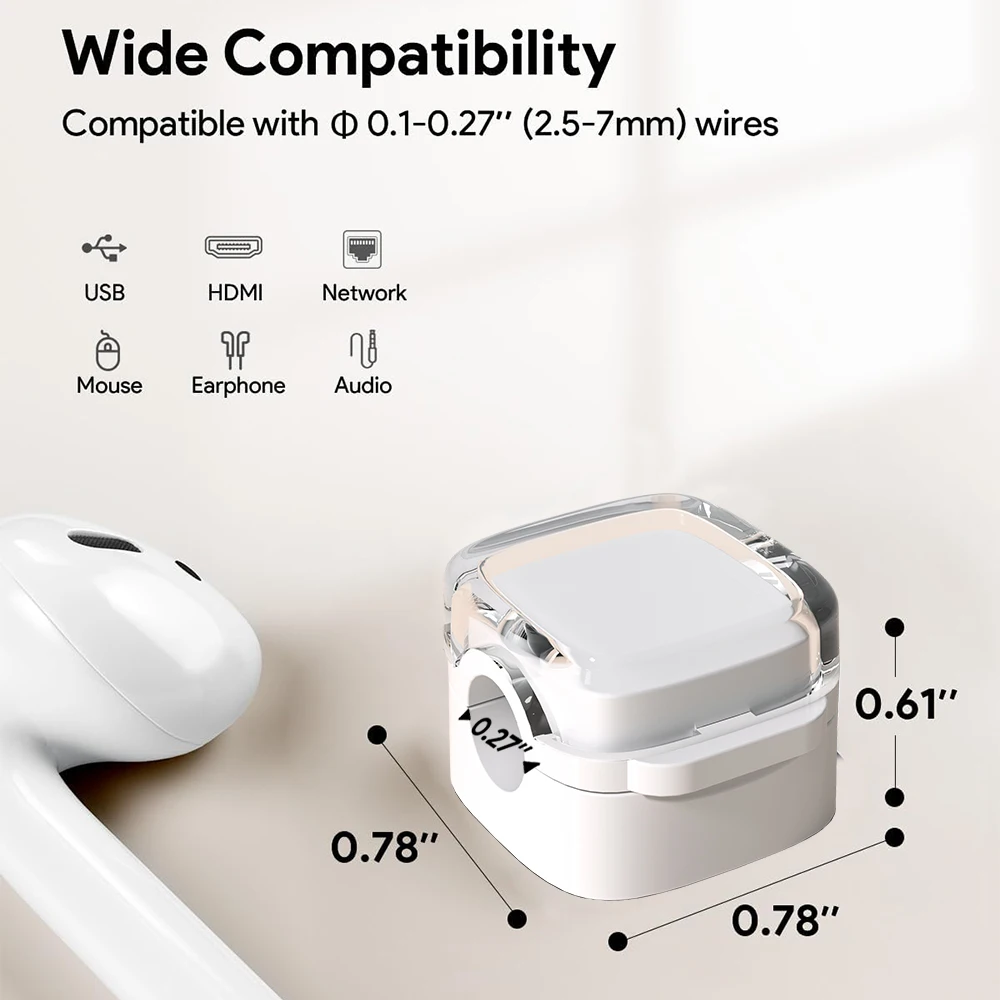 3pcs Transparent magnetic cable organizer, data cable holder, buckle, desktop phone charging cable, plug, hook, storage