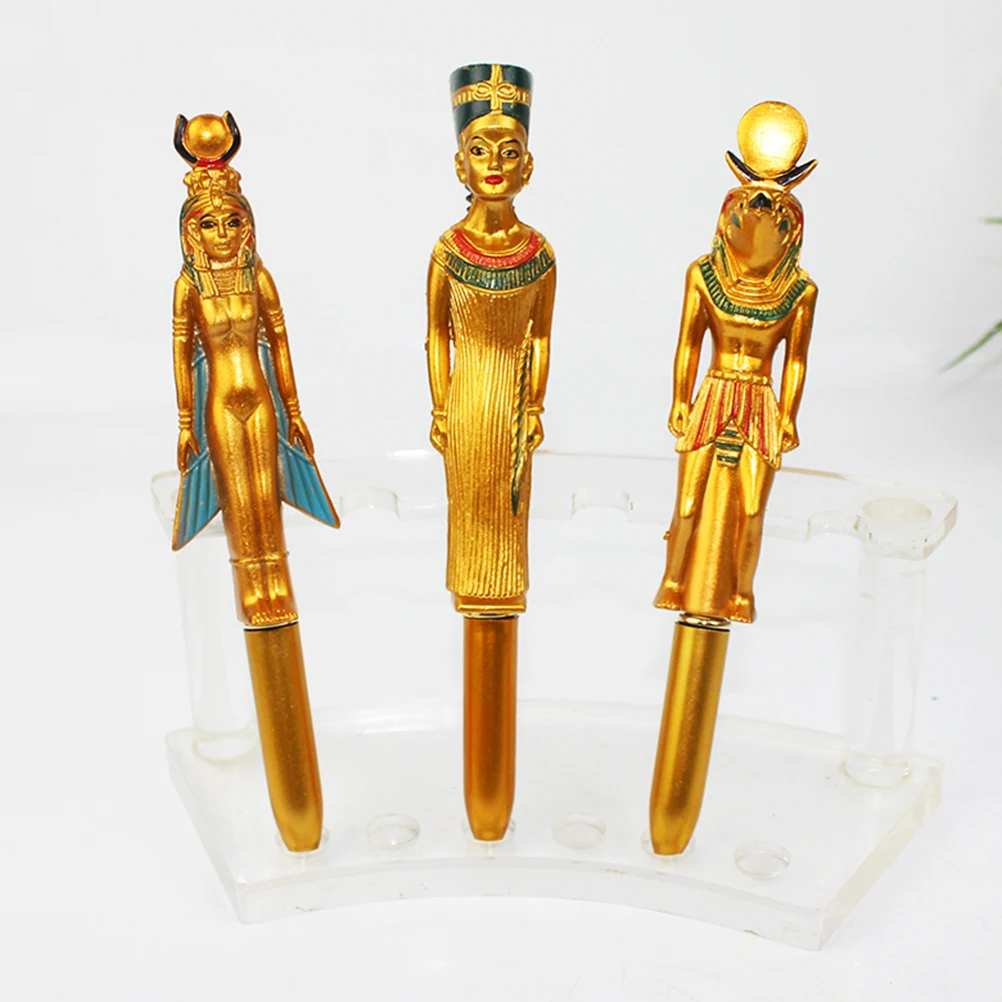 

5pcs Beautiful Pharaoh Ballpoint Pen Plastic Creative Design Home Office School Use Portable Refillable