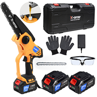 X-COTEC Mini Chainsaw, 8 Inch Chainsaw-Brushless Motor, Electric Chainsaw Cordless with 2 Chains& 2 * 4000mAh Battery, Lightweig