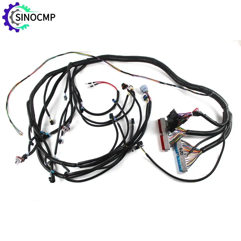 Standalone Swap Wiring Harness W/4L80E EV1 EV6 Injector Connector for 2003-07 Chevrolet GMC Cadillac Hummer Truck Engine Harness