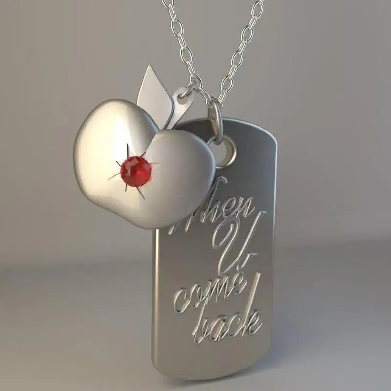Spiel Liebe und Deepspace Halskette Caleb Cosplay Unisex Apple When U Come Back Anhänger Halsband Prop Zubehör Geschenke Schmuck