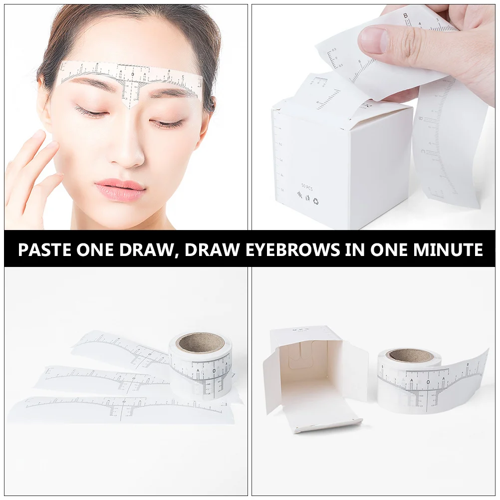 1 rotolo adesivo righello per misurazione sopracciglia adesivo bianco monouso guida per sopracciglia sopracciglia simmetriche accessorio per trucco strumento tatuaggio corpo
