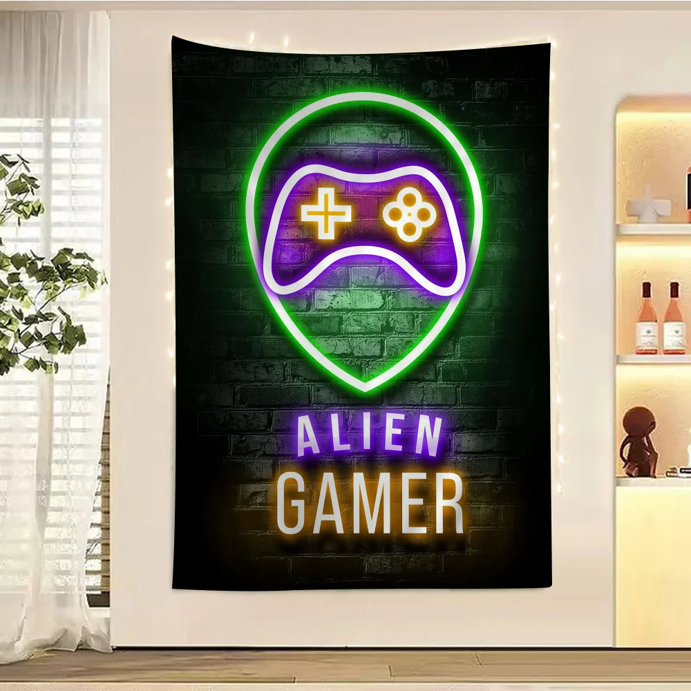 

Neon Gaming Gamer Wall Art Tapestry Art Printing Japanese Wall Tapestry Anime Wall Hanging Home Decor