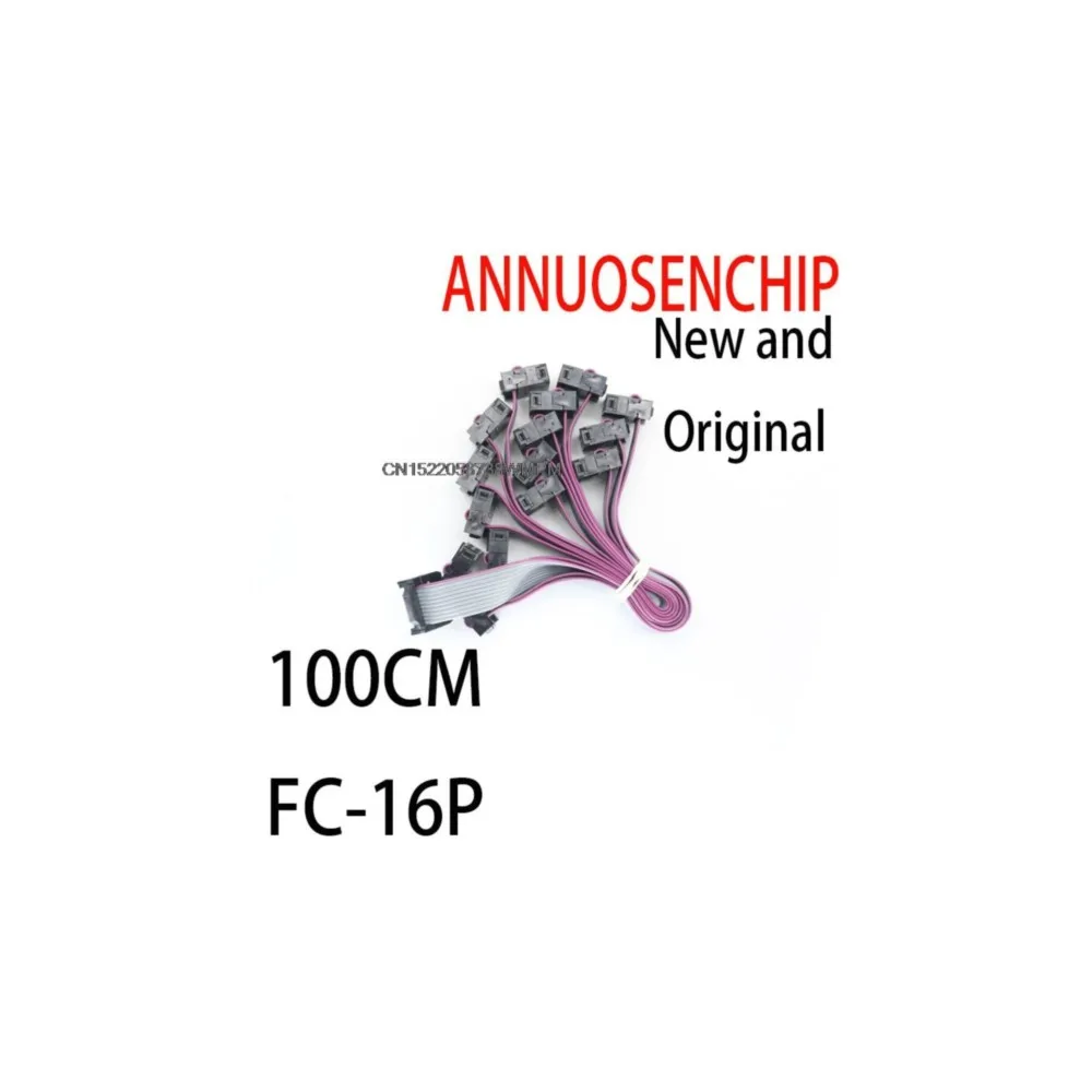 5PCS New and Original  USBISP  JTAG AVR   Gray cable horns seat cable  Double pressure spacing 2.54  Length 100CM FC-16P