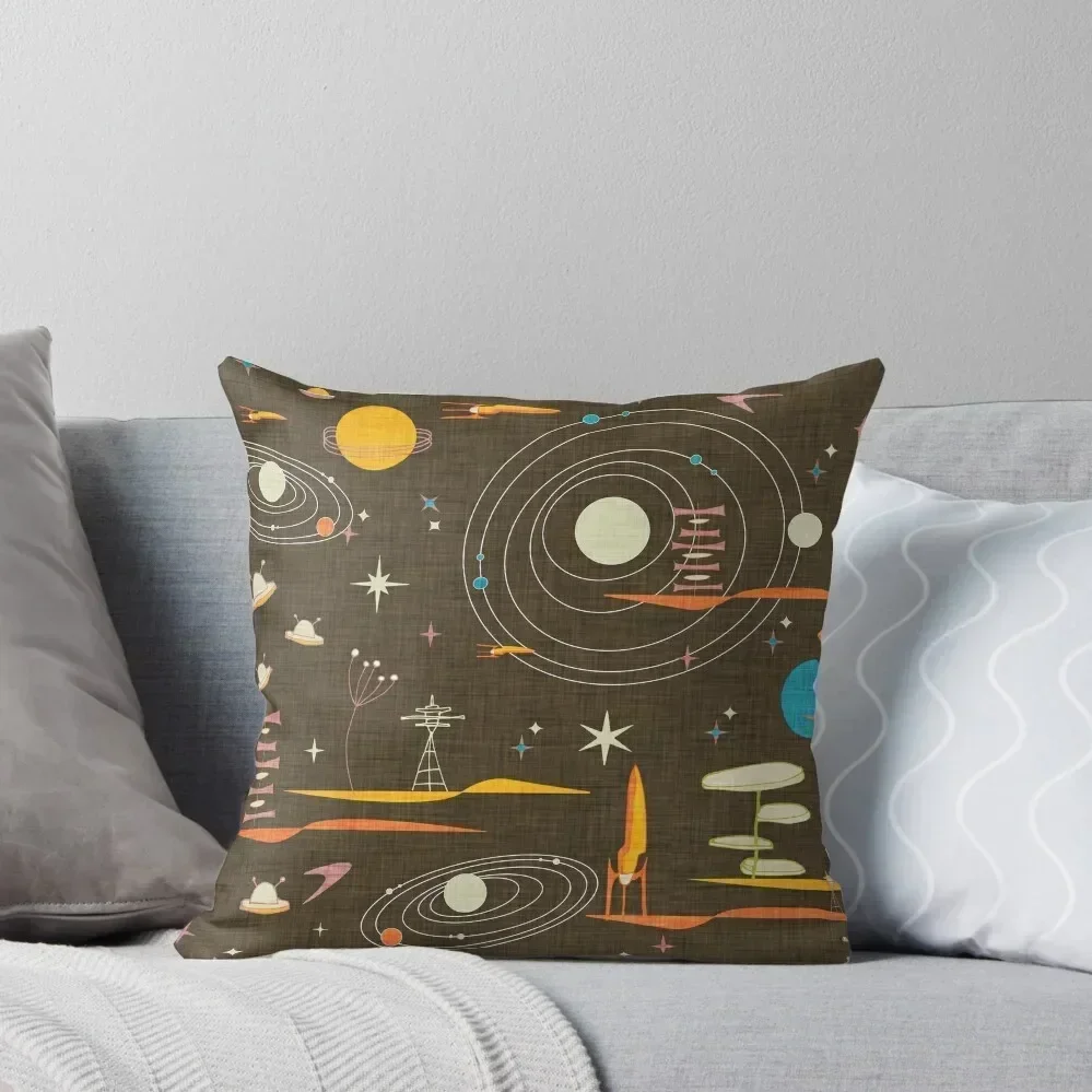 

Intergalactic Adventures Brown Throw Pillow Sofa Cushions Decorative Sofa Cushions Cushions pillow