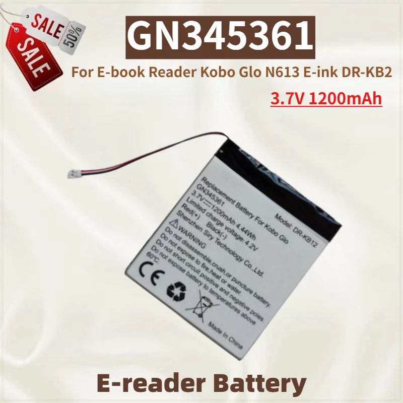 

High Quality GN345361 E-reader Battery 3.7V 1200mAh For E-book Reader Kobo Glo N613 E-ink DR-KB2 Brand New Replacement Battery
