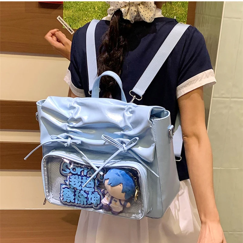 Fangirl Concert Ita Bag With Hidden Compartment Large Capacity Shoulder Bag Idol Doll Card Display Transparent Window Backpack