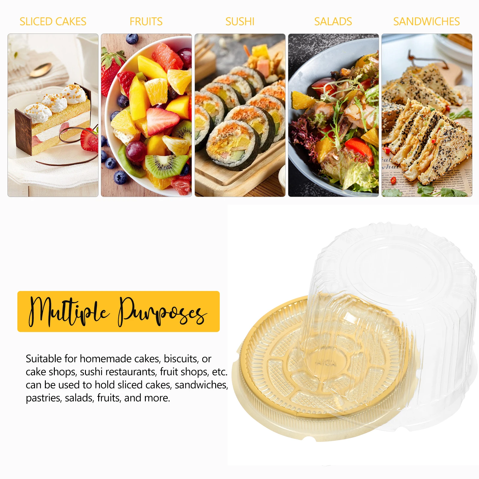 

10 Pcs Cake Cheese Storage Box Plastic Containers with Lids Cheesecake Round Holders The Pet Travel