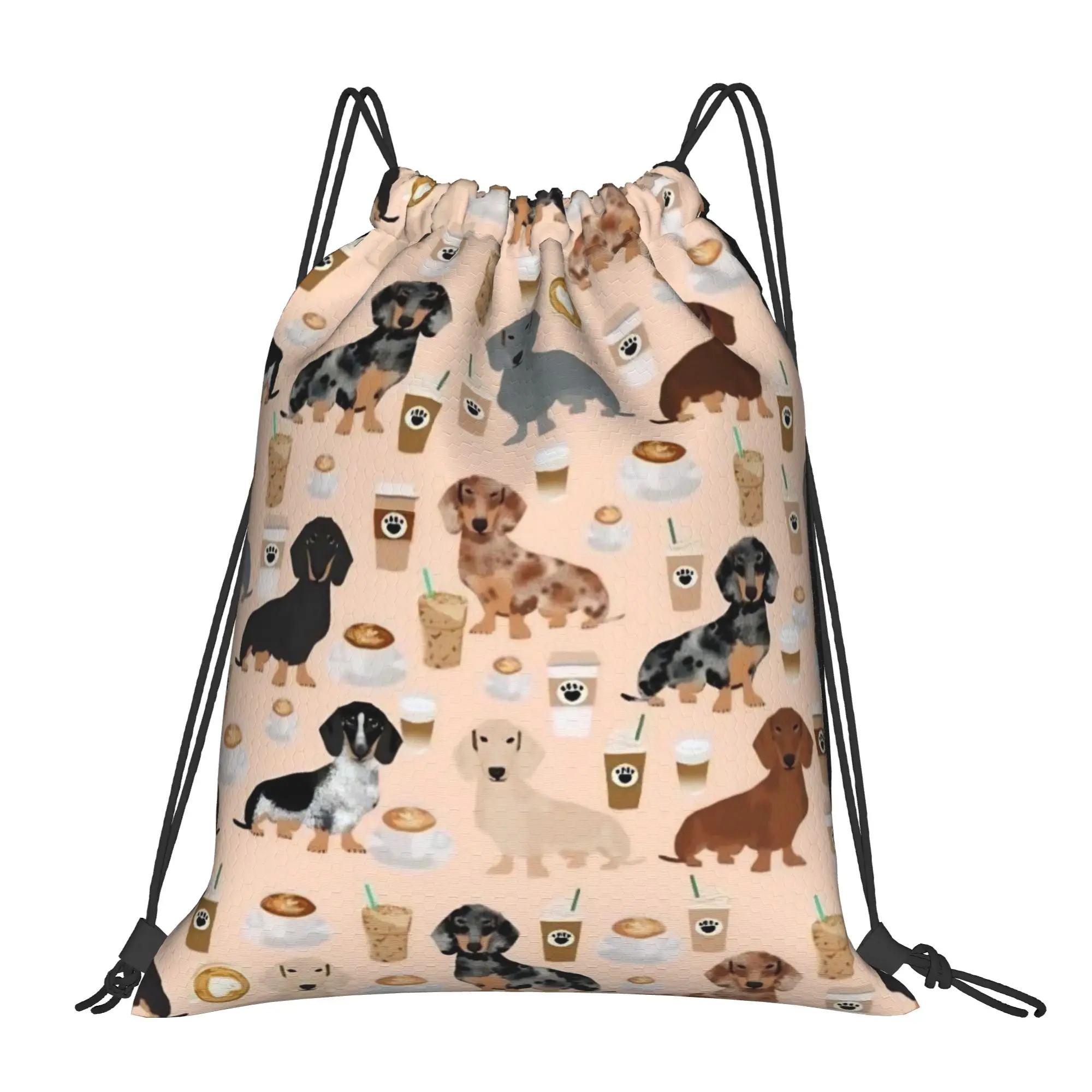 

Рюкзак-мешок для спорта и тренажерного зала с рисунком таксы, водонепроницаемый, с изображением собак, для велоспорта, 36 см (Ш) x 43 см (В)