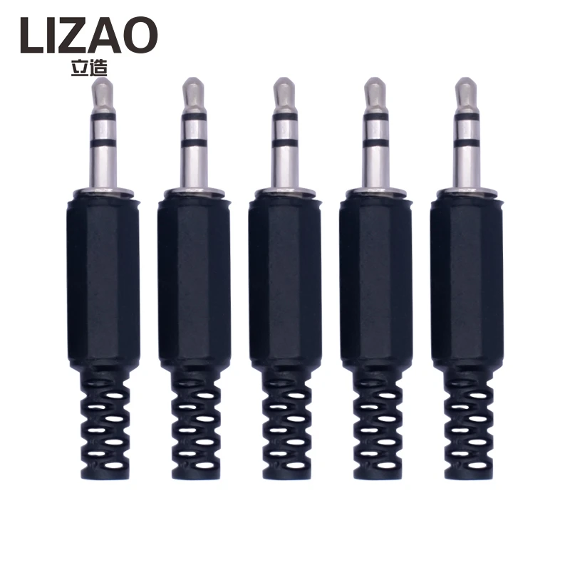 LIZAO 10PCS 3.5mm Audio Jack Connector, Black Plastic Housing Headphone Plug Socket for Audio Equipment