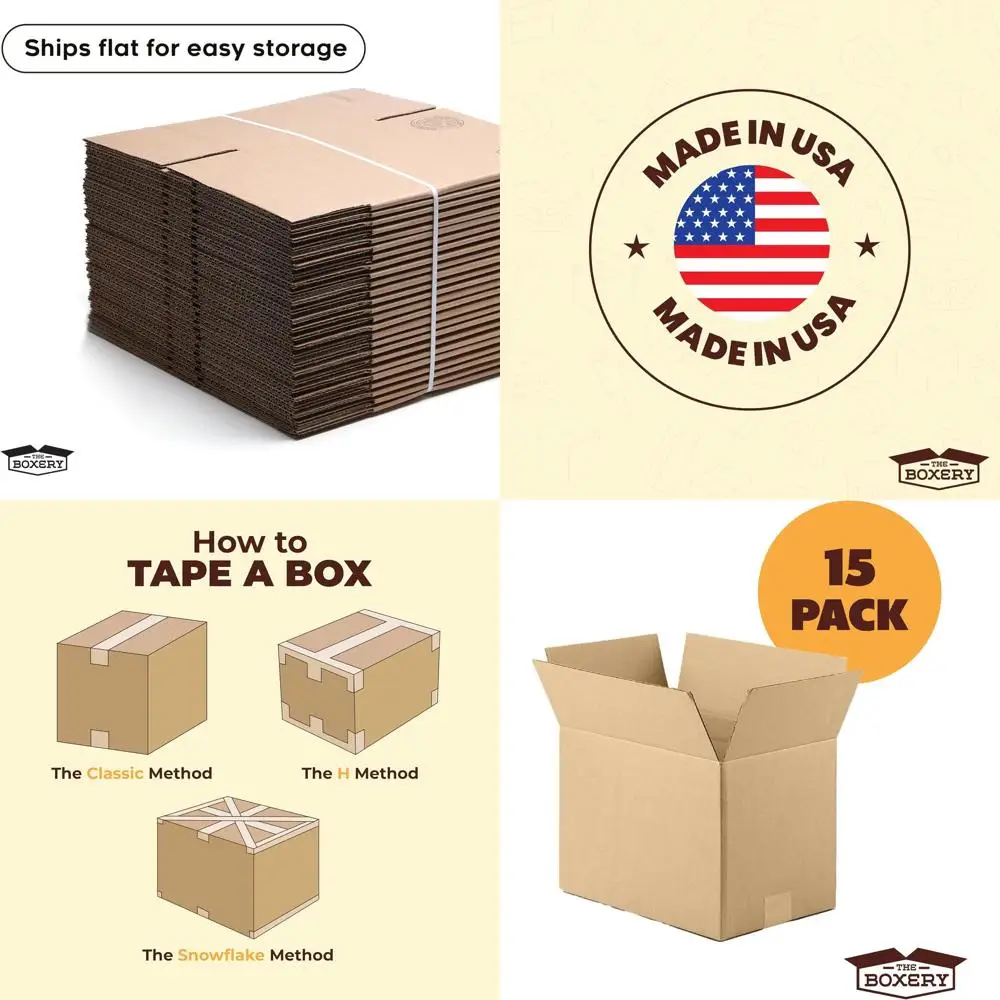 

24x20x18 Inches Brown Corrugated Cardboard Boxes, 15-Pack - Durable, Eco-Friendly, Recyclable, Made in USA
