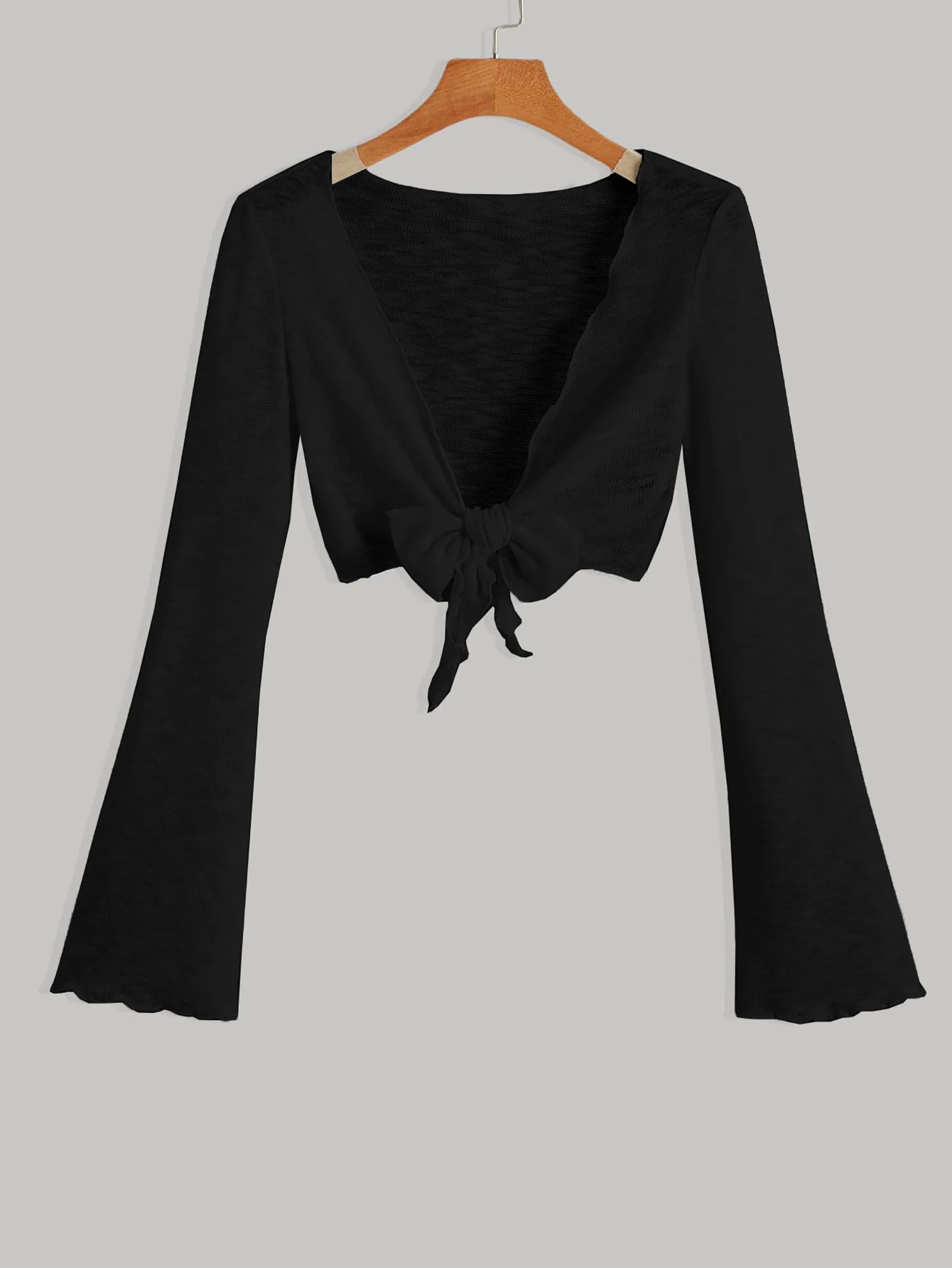 Elegante Sommer-Basic-Gaze-Strickjacke für Damen, stilvoll und bequem, leichter und atmungsaktiver Stoff – Detail 6