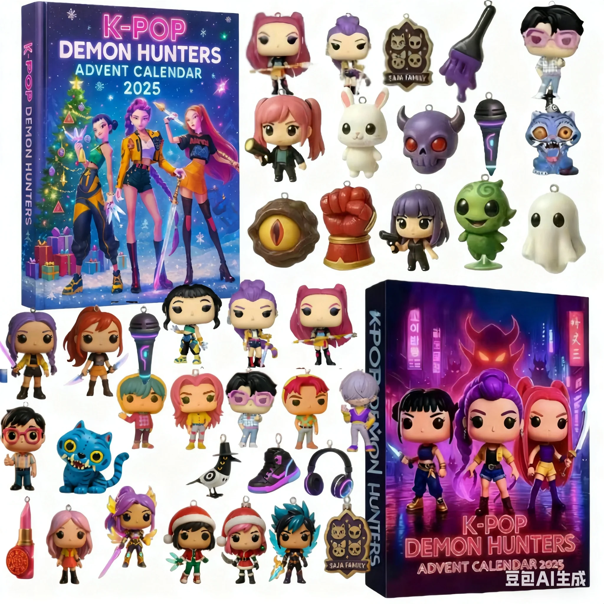 عيد الميلاد Kpop شيطان الصيادين تقويم القدوم العد التنازلي التقويمات نموذج دمية جمع مكتب الديكور الأطفال هدايا عيد الميلاد