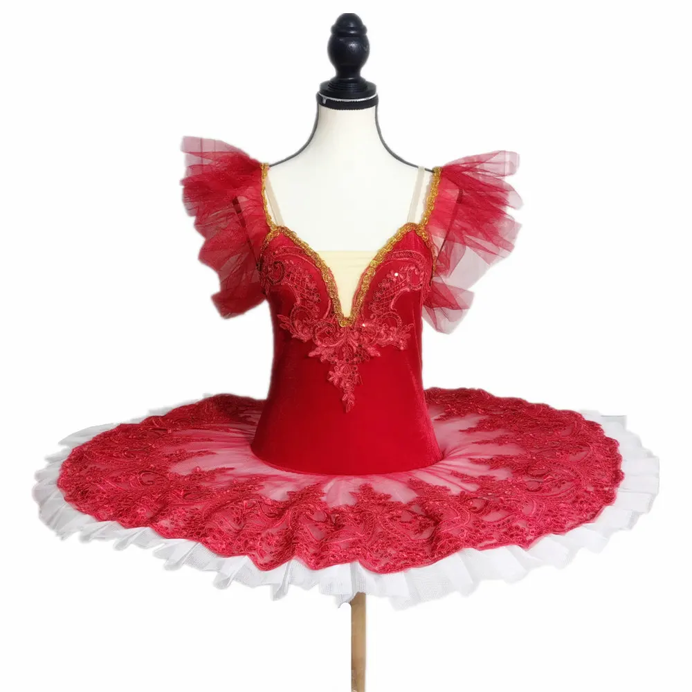 

Red Ballet Tutu Skirt Performance Girls Pancake Skirt Costume Child Polka Dot Princess Tutu Dress Dancing Women