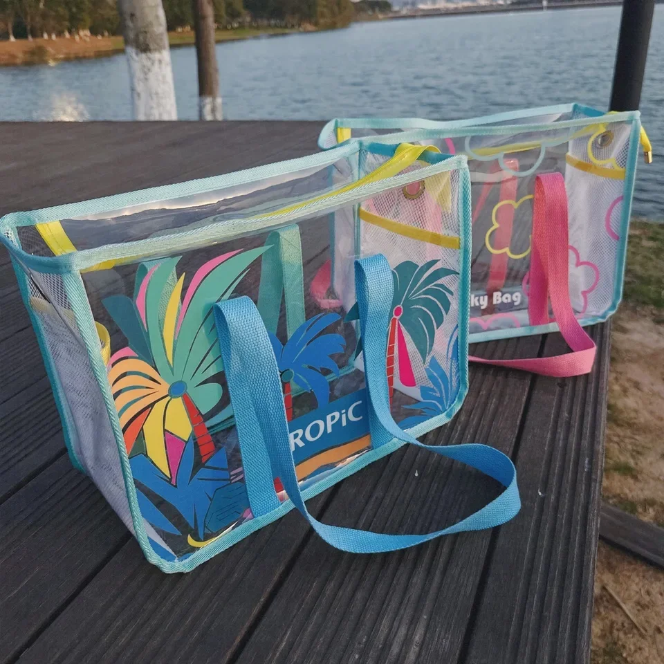 

Waterproof Beach Bag Large Capacity Transparent Swimming Pouch Travel Toiletry Organizer Shower Storage for Women Men