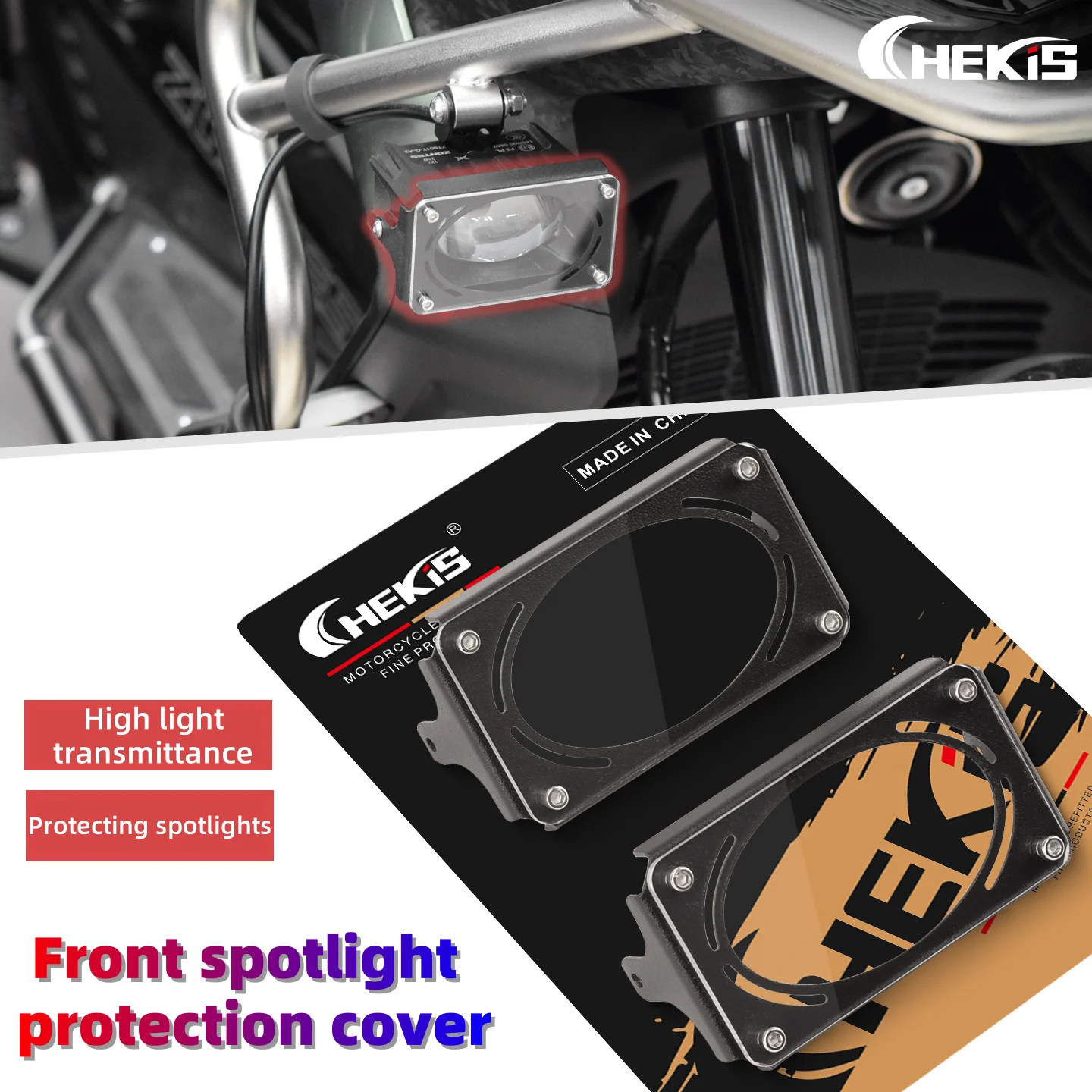 Chekis Is Suitable for Zontes 368g Modified Accessories, Front Fog Light Anti-Collision Protective Cover, Spotlight Protective Shell, Stainless Steel Protective Frame