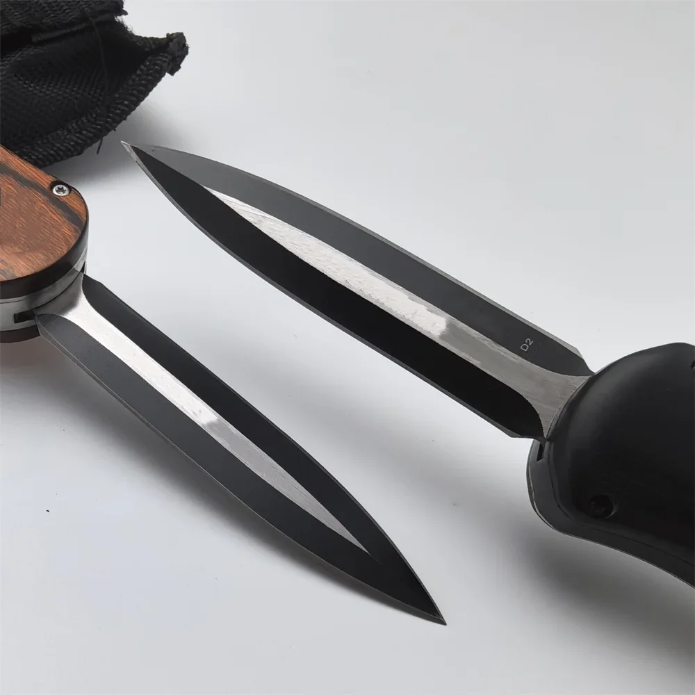 BM A016 Heretic Folding Knife 440C Blade Wood Handle Hunting Pocket Knives Camping Defense Tactical Knife EDC Tools