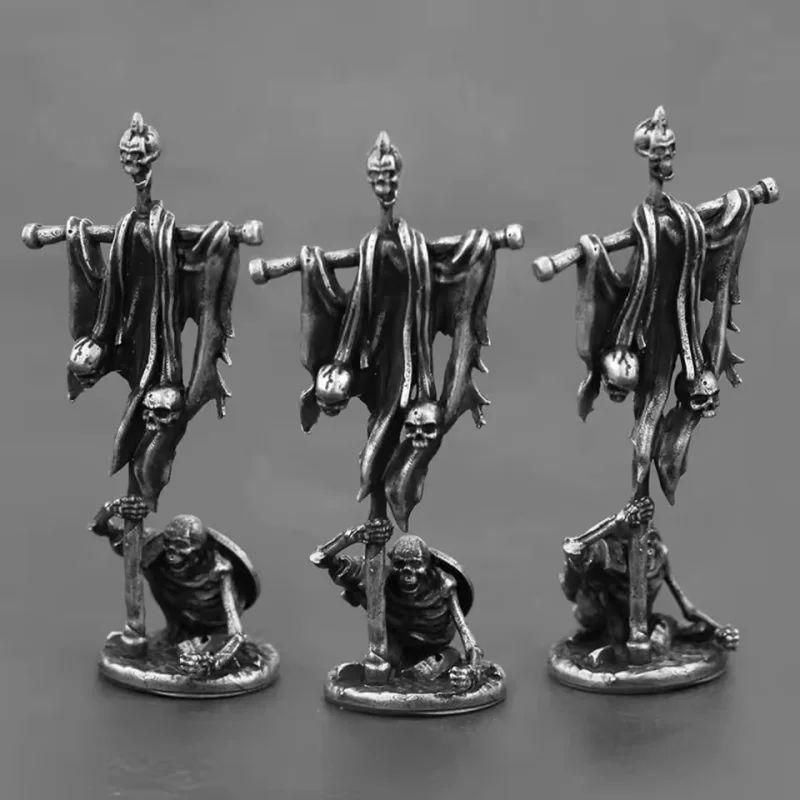 Ancient Medieval Legion Swordman Undead Skeleton Warrior Metal Copper Model Armor Figurine Action Figures Miniature Ornament Toy