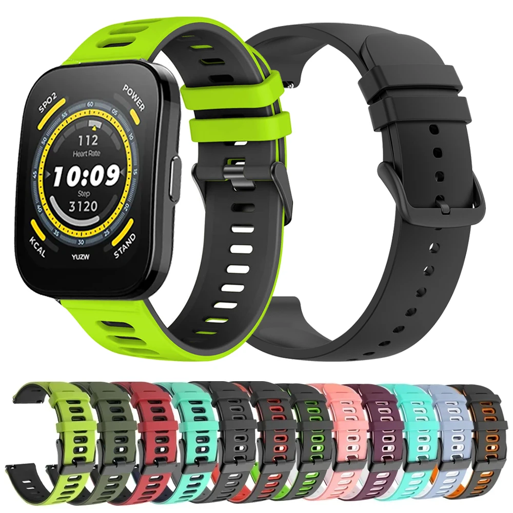 20mm 22mm bracelet For Xiaomi Huami Amazfit Bip 5 GTR 4 3 Pro 2 2e GTS Silicone Strap For Mi Watch S3/S1 Pro Active color 2 band