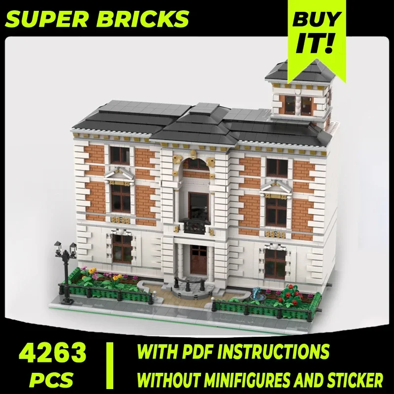 Moc Building Blocks Street View Model Urban Mansion Technical Bricks DIY Assembly Construction Toys For Child Holiday Gifts