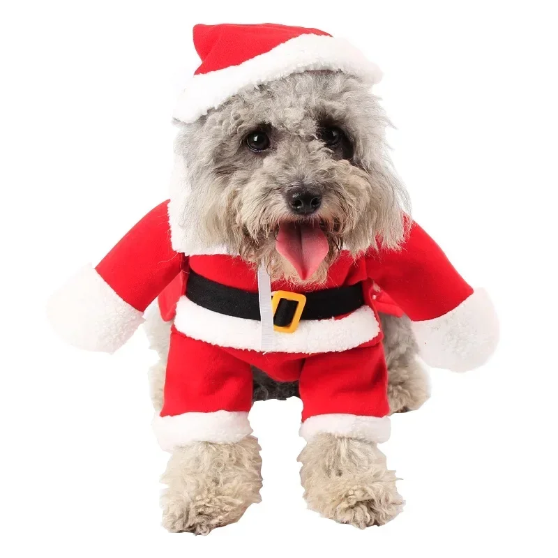 Dog Christmas Costume Santa Claus Dog Costume Winter Puppy Pet Cat Coat Jacket Pet Hooded Sweatshirt Happy New Year Xmas Cosplay