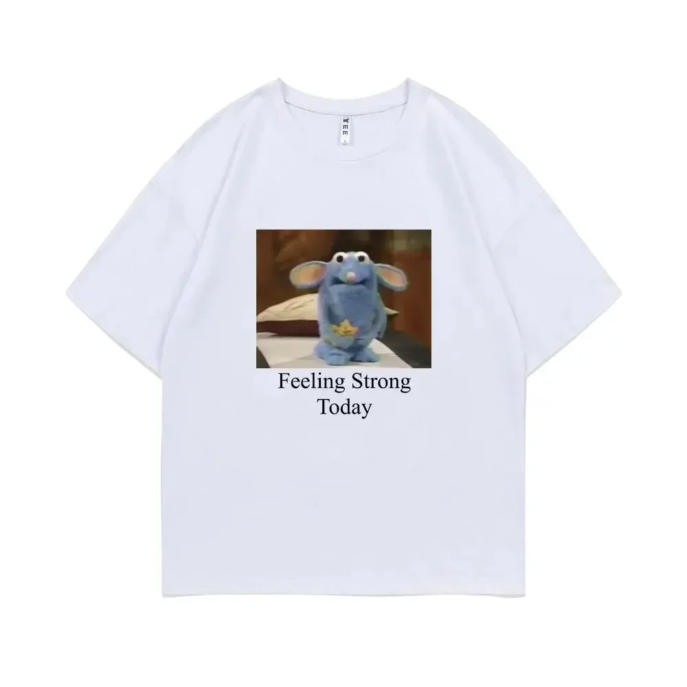 Tutter Feeling Strong Today T-shirt Anxious Tutter Tshirt Funny Mouse Graphic T Shirts Men Women Casual Oversized Short Sleeve