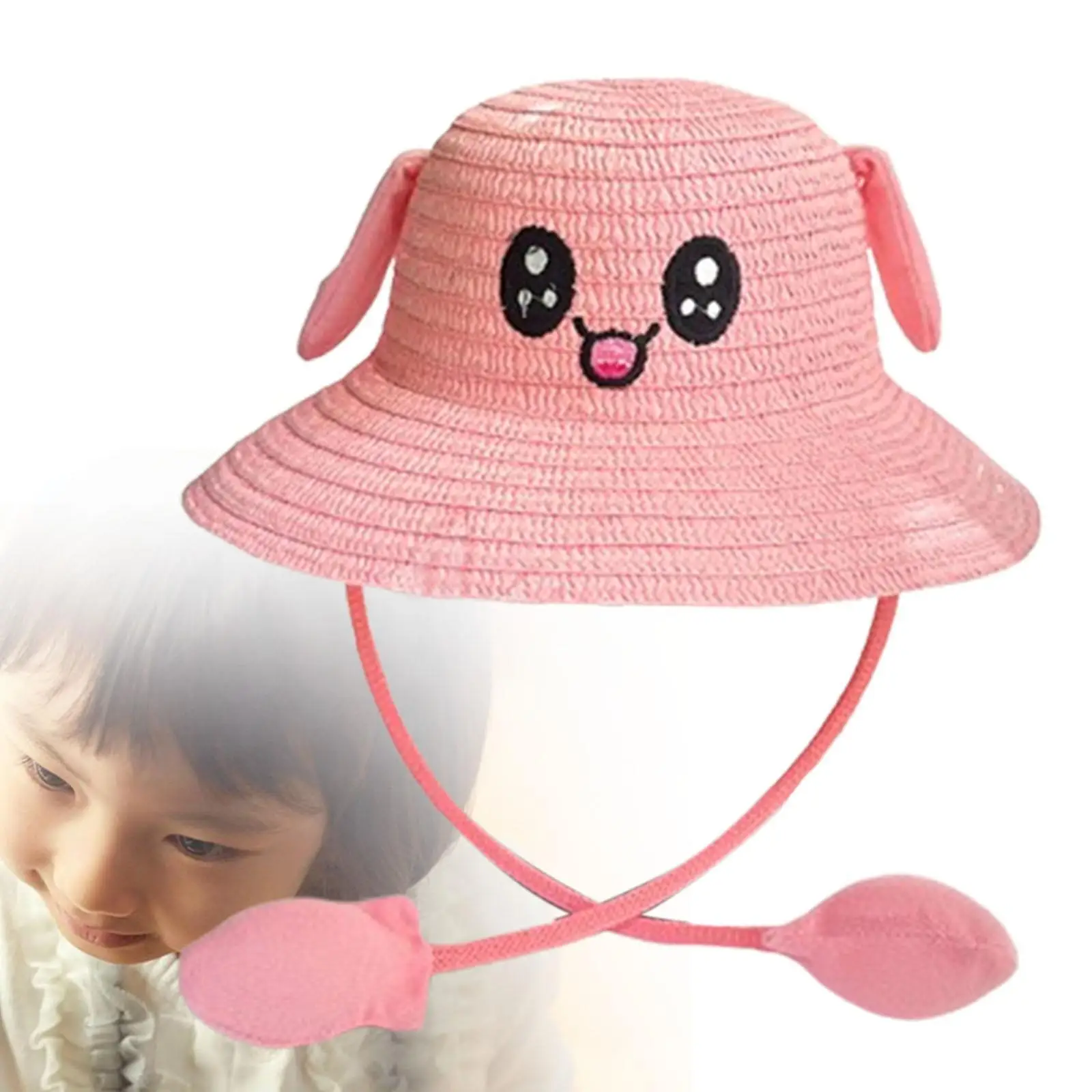 قبعة أرنب متحركة للأذنين، قبعة شاطئ مريحة للرحلات القصيرة، هدية للسفر