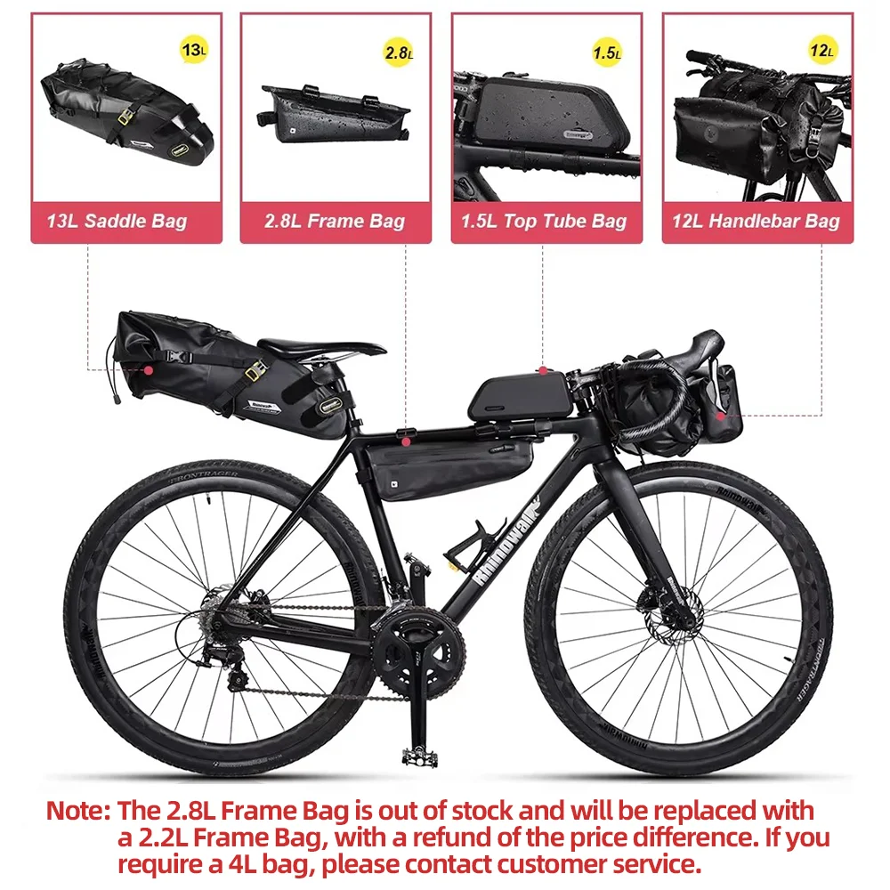Rhinowalk impermeável Bike Bag Set, guidão, Pannier, sela, assento de bicicleta, Fit MTB, Road Bike, ciclismo Pack Set, 1pc Rhinowalk impermeável Bike Bag Set, guidão, Pannier, sela, assento de bicicleta, Fit MTB, Road Bike, ciclismo Pack Set, 1pc