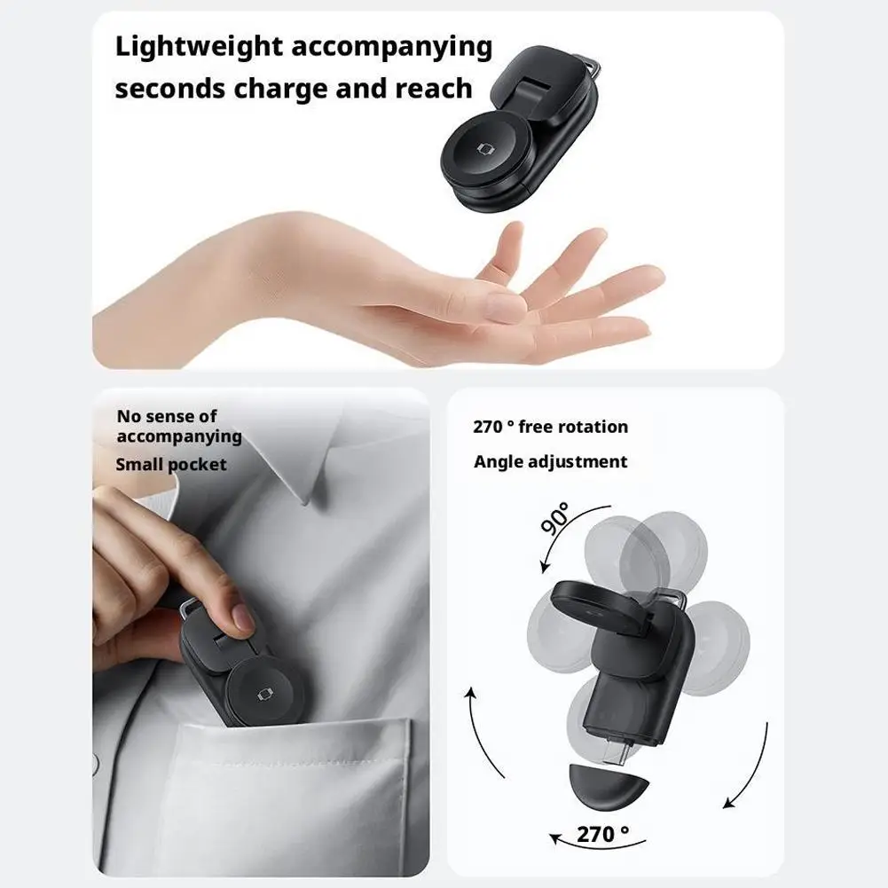 Portable 360° Wireless Charger for Smartwatch, Magnetic Mini Charging Stand Compatible with All Series Watch Charging