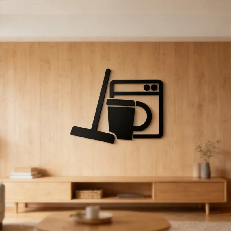 3D Acrylic Laundry Sign, Self Adhesive Modern Washing Room Wall Decor