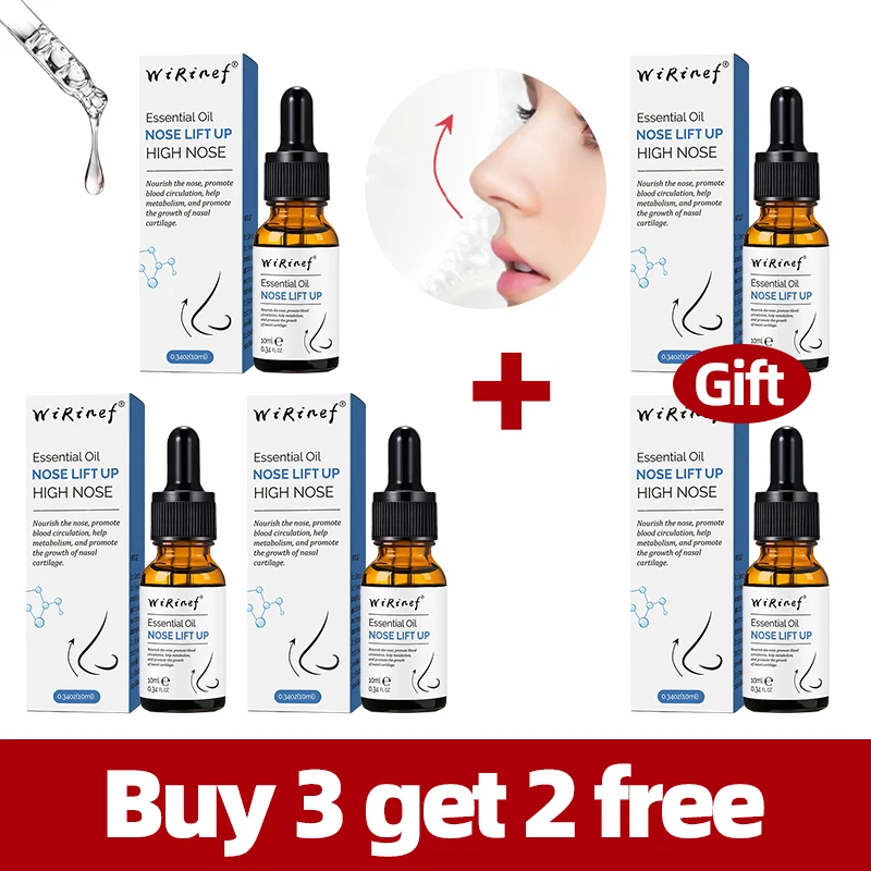 

5Pcs Nose Lift Up Essential Oil Shaping Nasal Up High Heighten Rhinoplasty Nose Shaper Natural Beauty Care Serum Oils