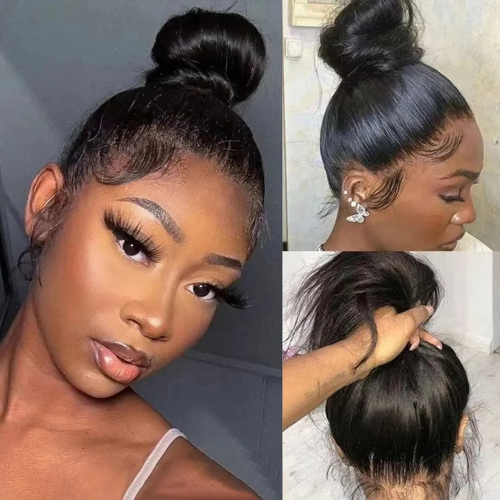 

360 Front Lace Bone Straight Wig 30 Inch Lace Front Wig Human Hair Body Wave Wig 250% Density 13x6 HD Frontal Wigs Human Hair