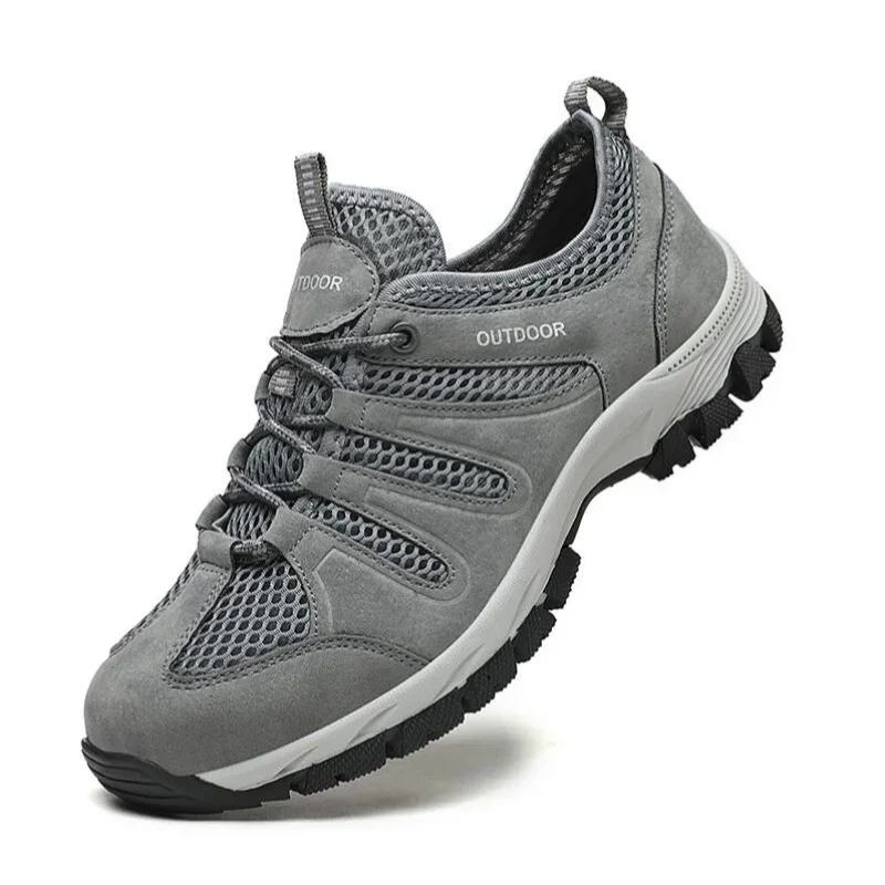 

2025 Large Size Men Soft Casual Shoes Summer Breathable Outdoor Mesh Sneakers Male Light Black Footwear Flat Fashion Boys Travel