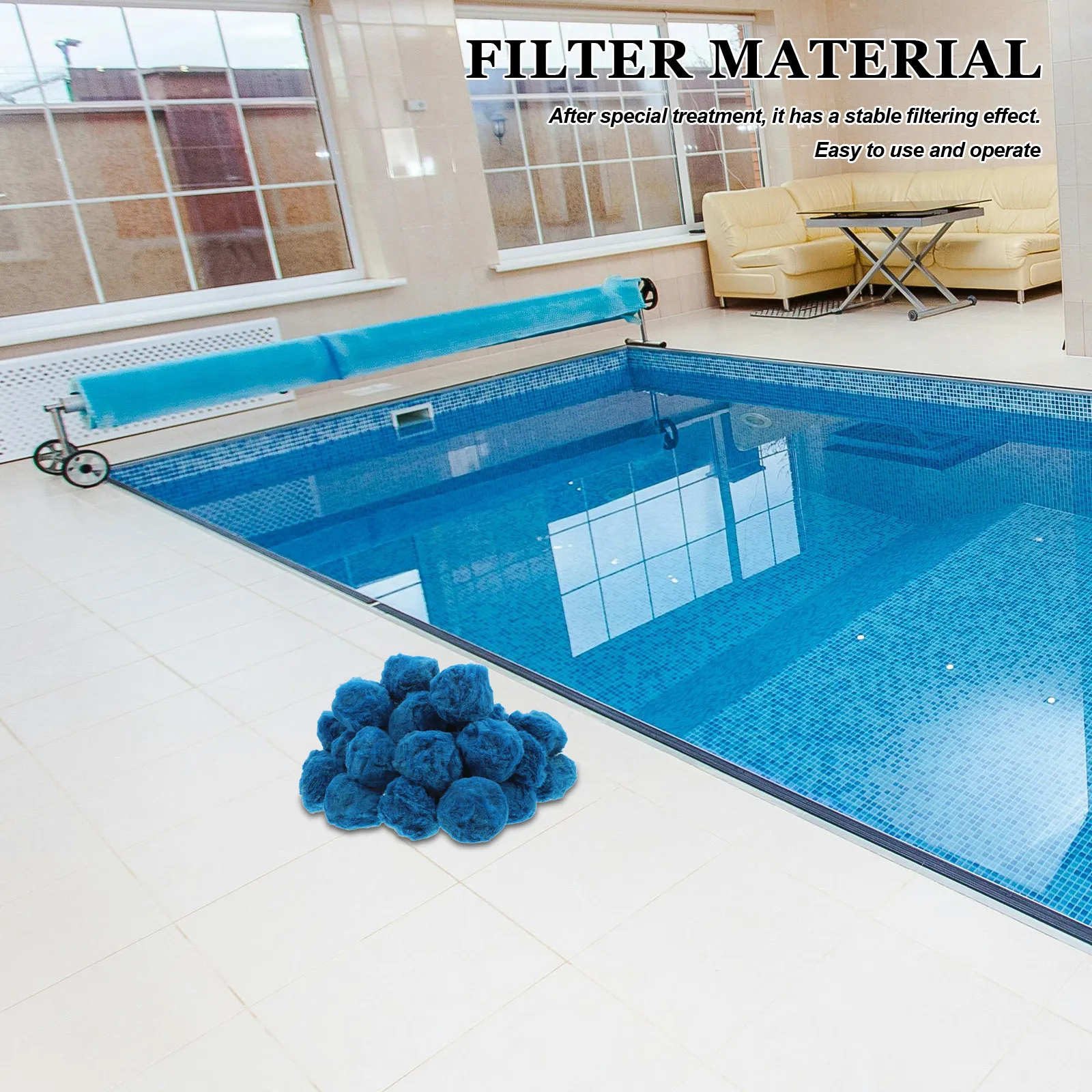Filter Balls for Pool and Fish Tank Fiber Material Filtration Solution Improves Visual Appeal Reduces Treatments Extends System view 3