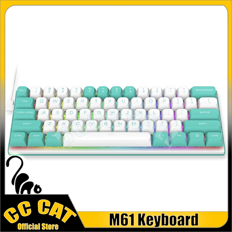 

M61 Wired Mechanical Keyboard Linear Magnetic Switch 61Keys with Customized PBT Keycaps 8k RT RGB Gaming Keyboard Gift