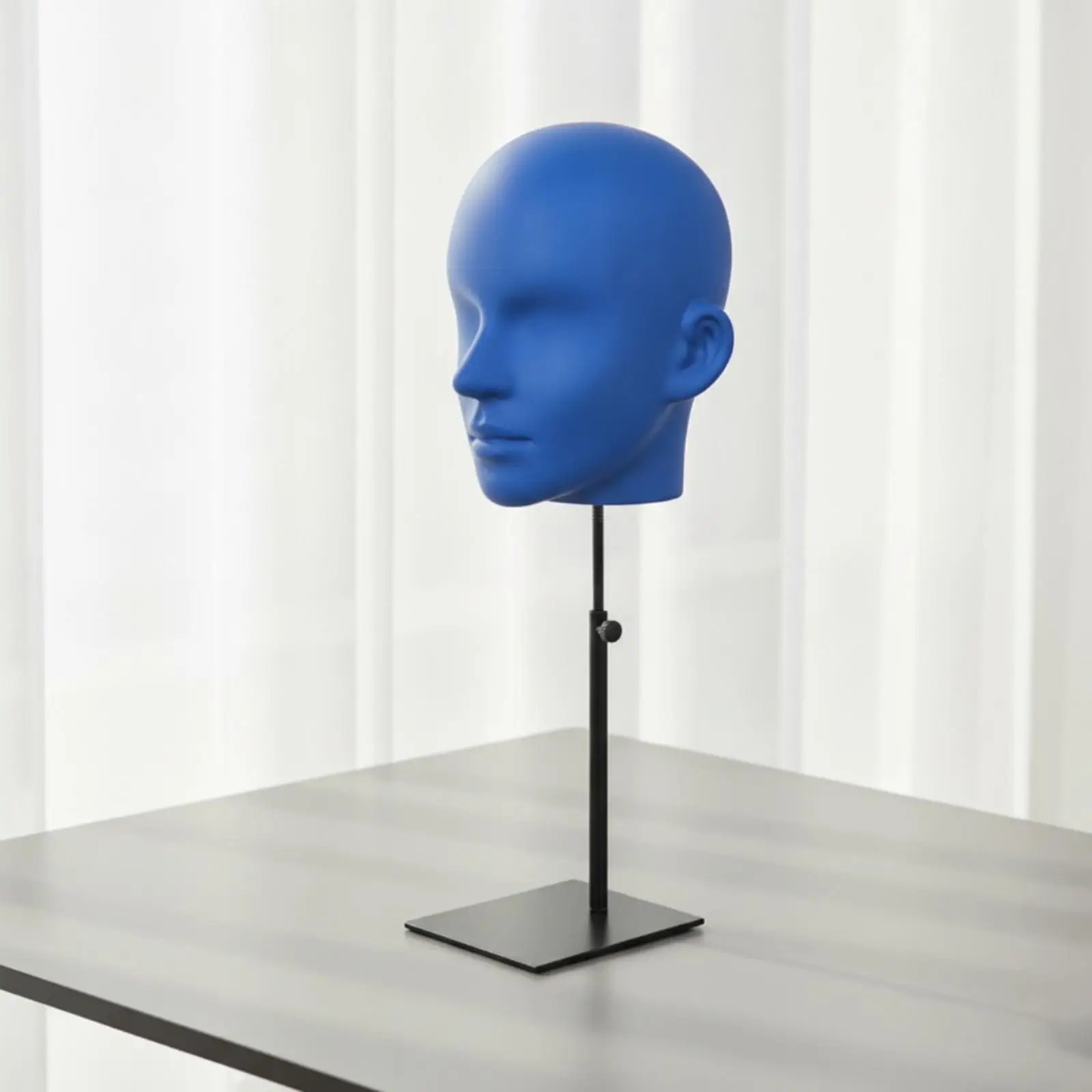Professional Display Head Form PVC EVA with Height Adjustable Stand for Hat Hairpiece Glasses Showcase Use