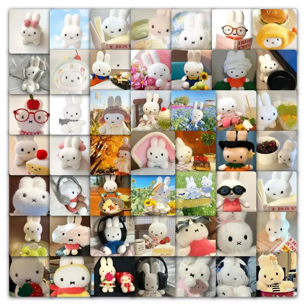 58PCS Kawaii MIffy Cute Creative Decal Decoration Ledger Notebook Desktop Tablet Diy Waterproof Decal Christmas Gift