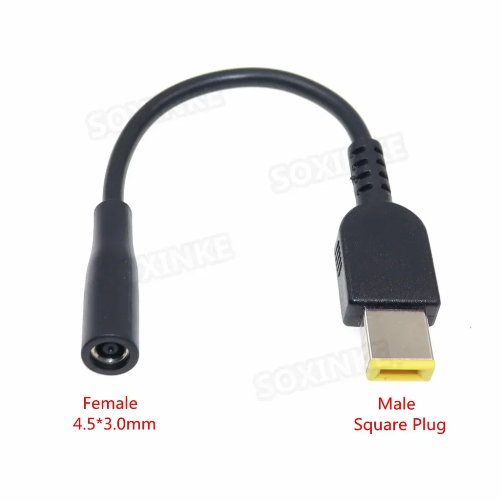 Cable adaptador para ordenador portátil, enchufe cuadrado a 4,5x3,0mm, 5,5x2,1mm, 7,4x5,0, 7,9x5,5mm, Cable convertidor de cargador de energía CC hembra para Lenovo hp