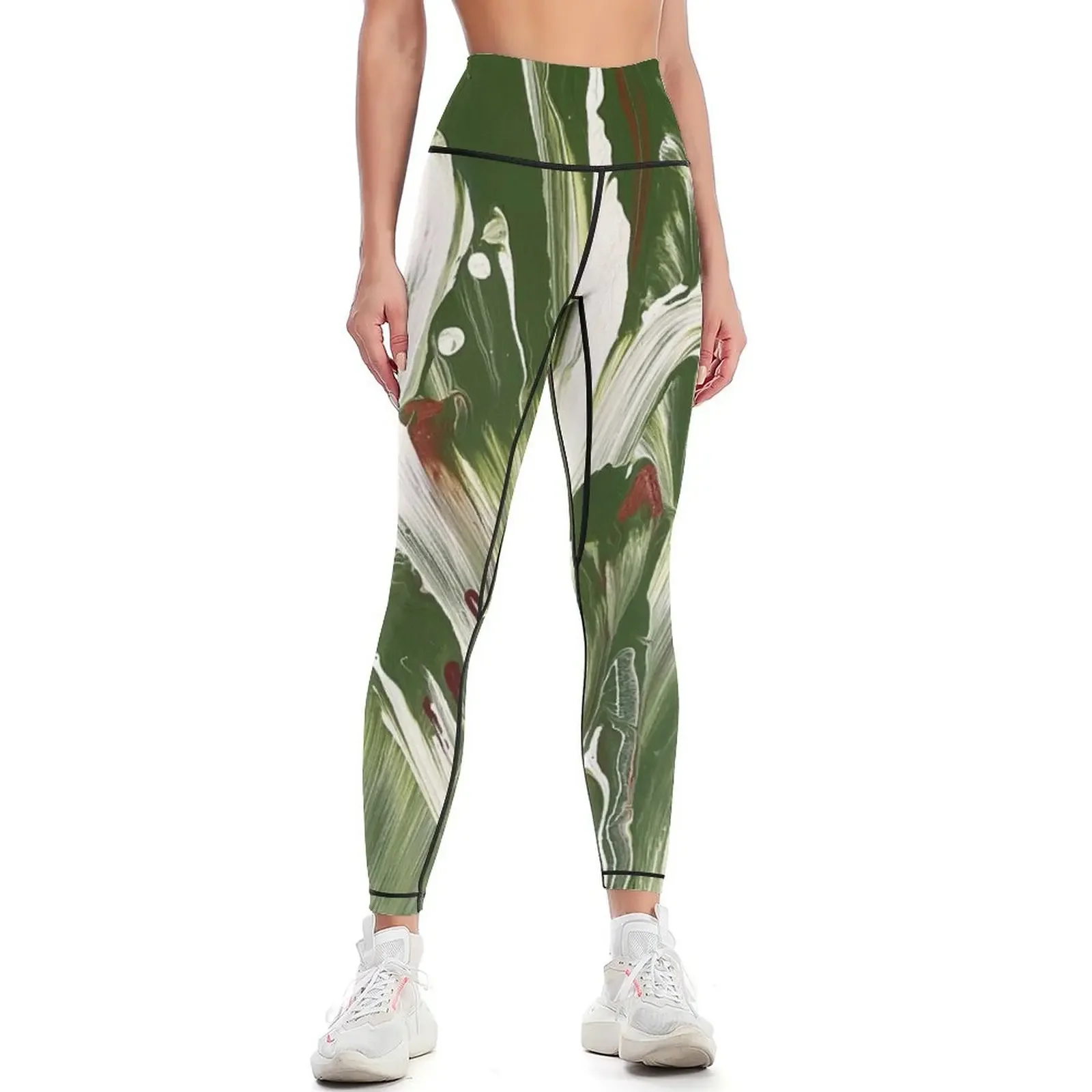 Abstract Flower and Bright Design, From Original Painting Leggings sport legging sports for sports for push up Womens Leggings