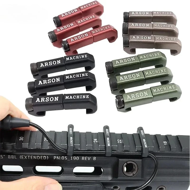 3Pcs CNC Machined Picatinny Rail Wire Guide Cable Management System Fit M300 M600 Scout Light Flashlight Switch Hunting Gear