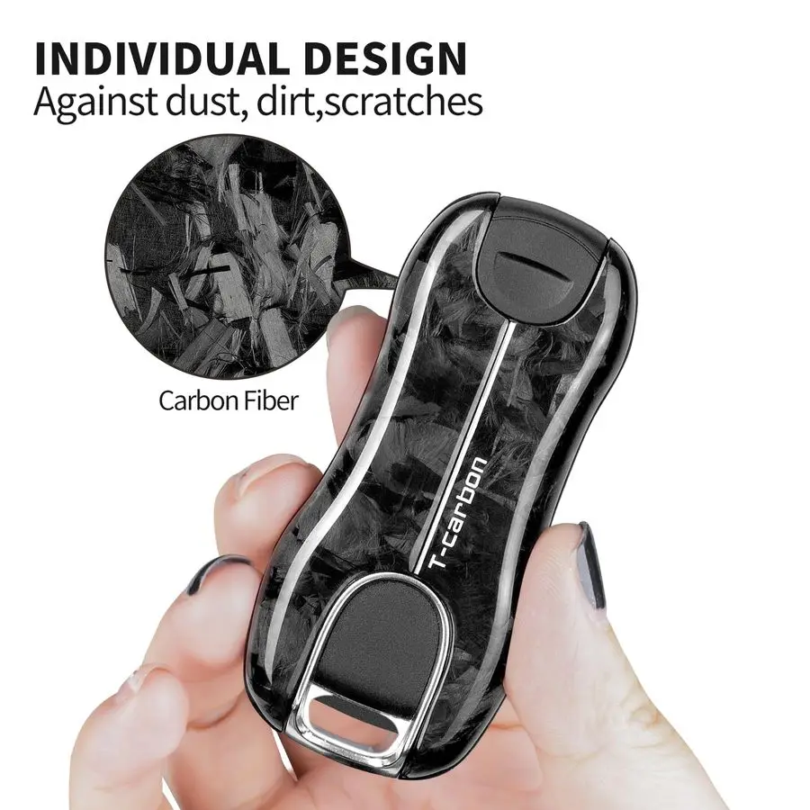 Penutup Kunci Serat Kompatibel dengan Porsche Cayenne 918 Panamera 2018-2024